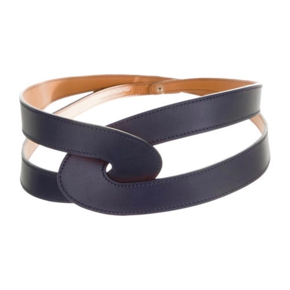 Maison Vaincourt Paris Blue Interlocking Belt 31/L - Picture 5 of 5